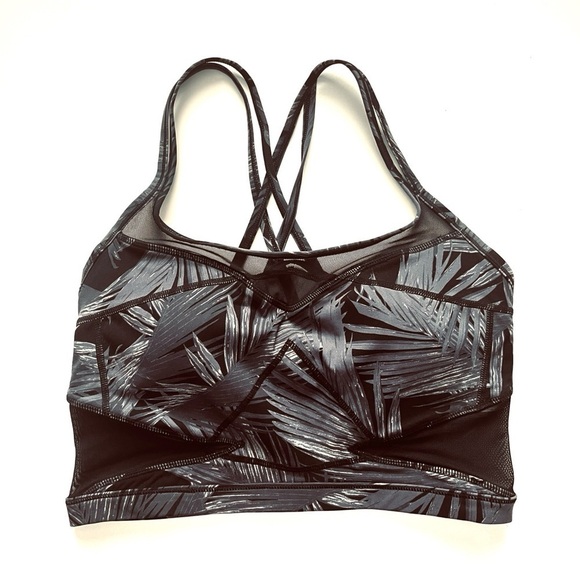 Sweaty Betty Celestial Yoga Crop Top Strappy Sports Bra Palm Leaf Print Size L - Picture 5 of 7